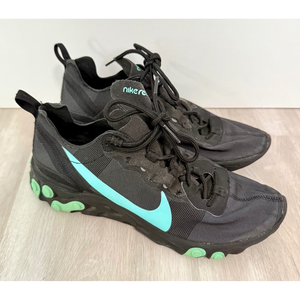 Nike React Element 87 Men 7 Black Aurora Green Good BQ6166-004 Sneakers